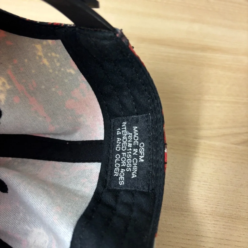 Deadpool Hat Cap Snap Back Black Red Marvel Adjustable Men